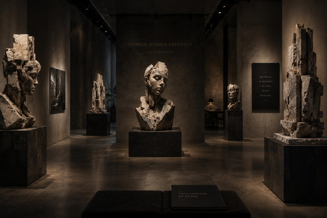 Human / Stone / Existence — exhibition by Damian Arkeveld at Museum of Contemporary Sculpture, Brussels