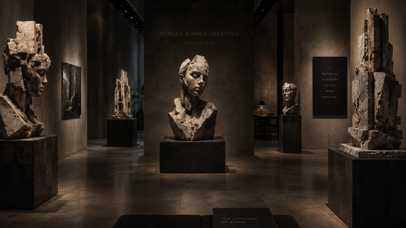 Human / Stone / Existence — exhibition by Damian Arkeveld at Museum of Contemporary Sculpture, Brussels